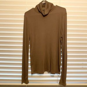 Madewell Taupe Lightweight Ribbed Knit Turtleneck